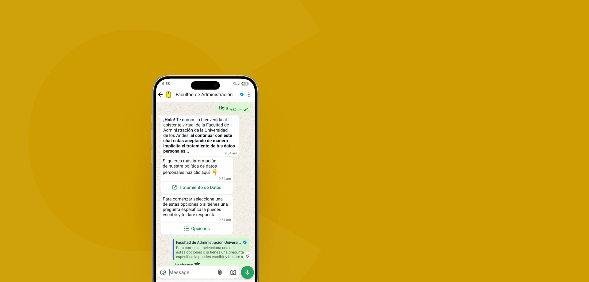UNIANDES ADMINISTRATION CHATBOT